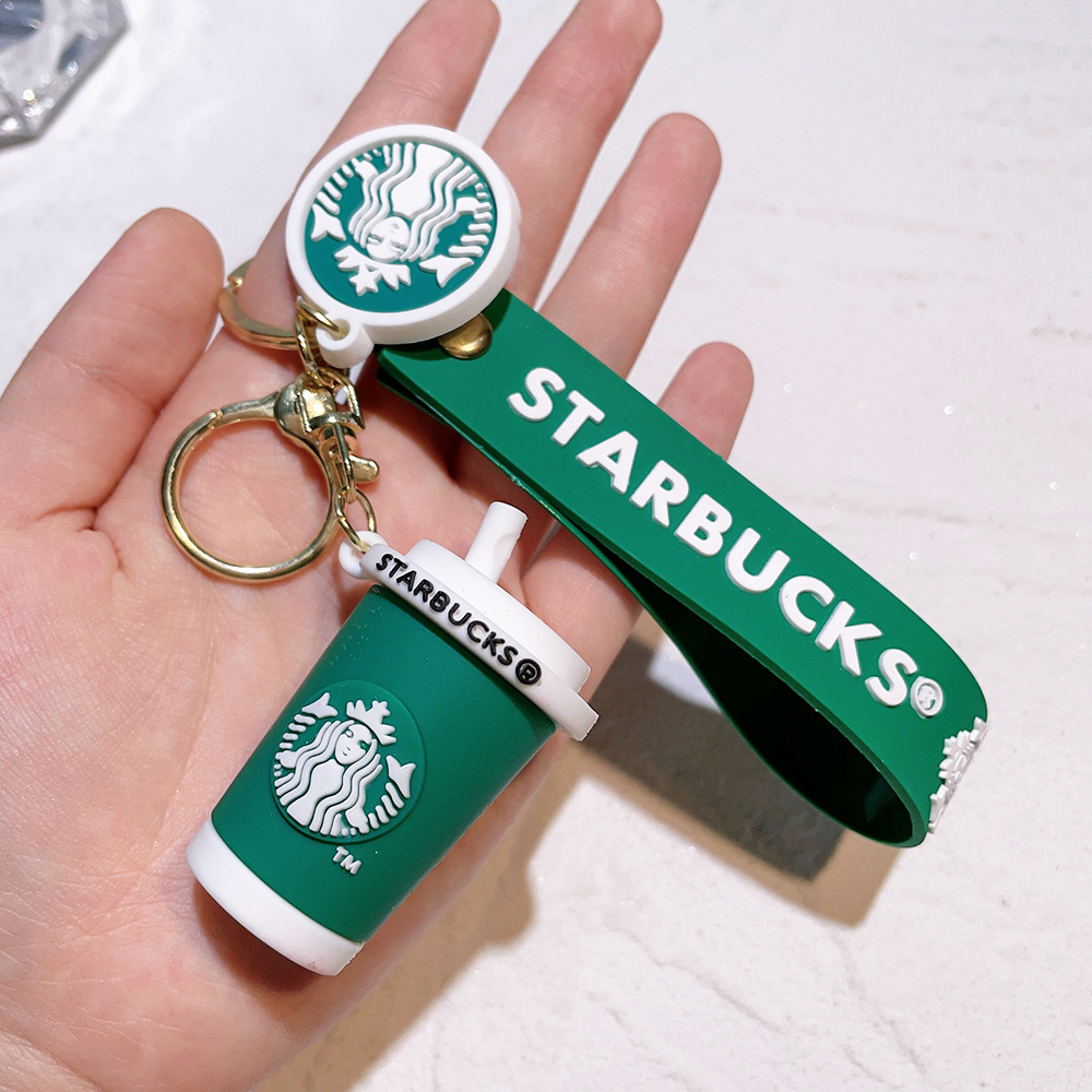 Rubber Starbucks Bear Coffee Cup Keychain Keyring Netby
