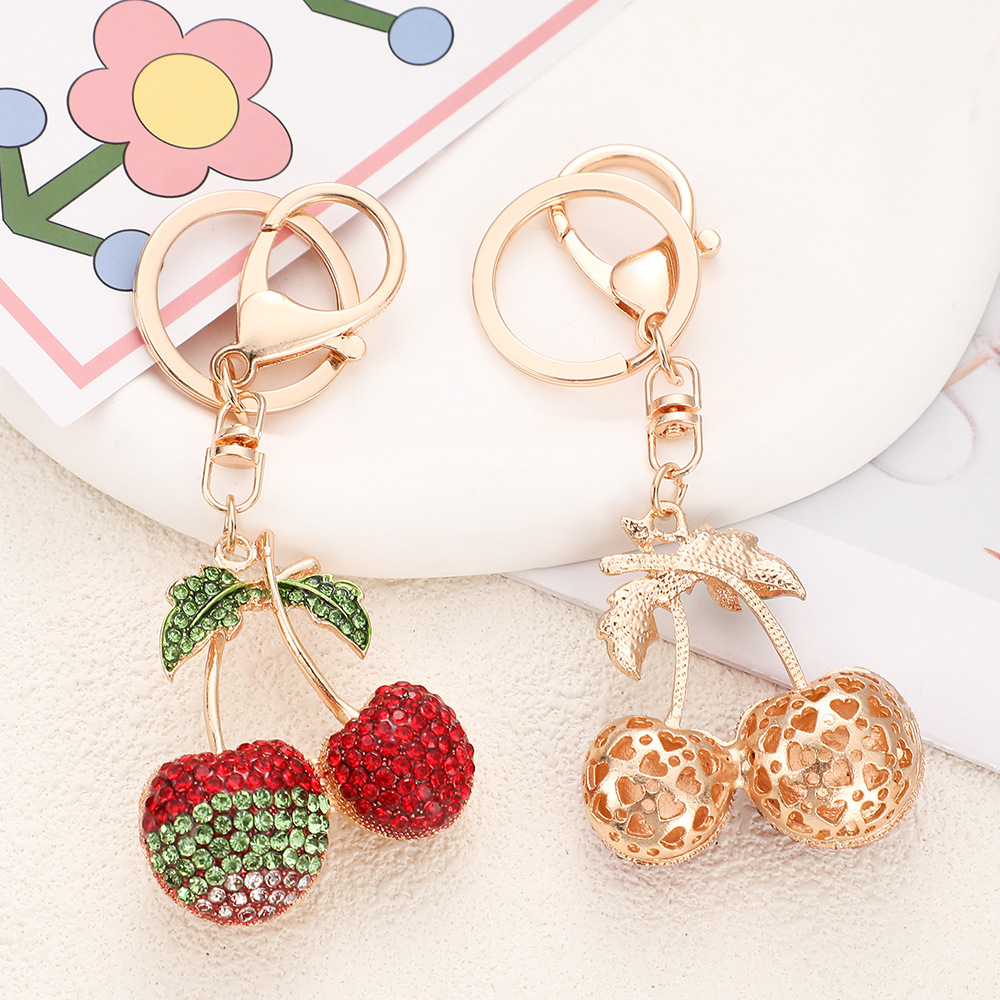 Rhinestone Cherry Keychain Keyring Netby