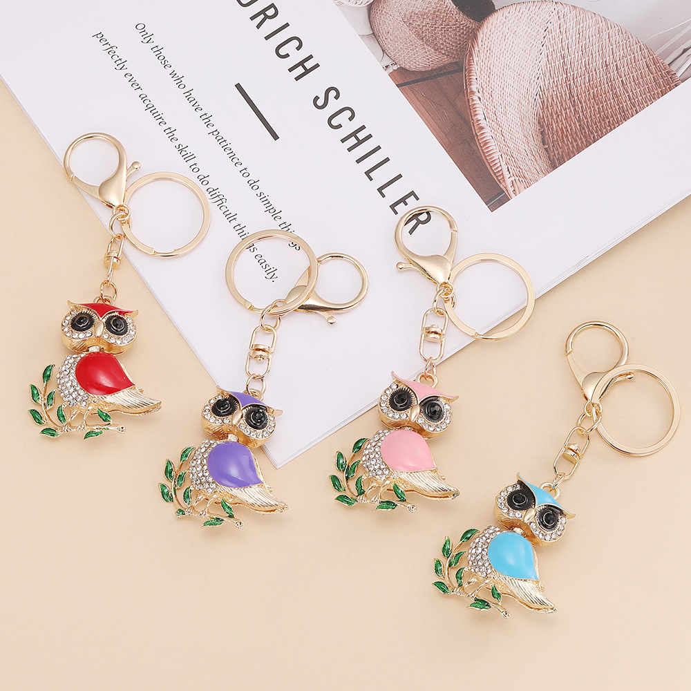 Rhinestone OWL Keychain Keyring Netby