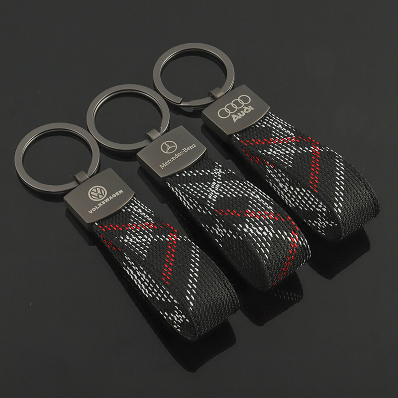 Knitting Car Logo Keychain Keyring Keyfob for Audi Benz Volkswagen VW Netby