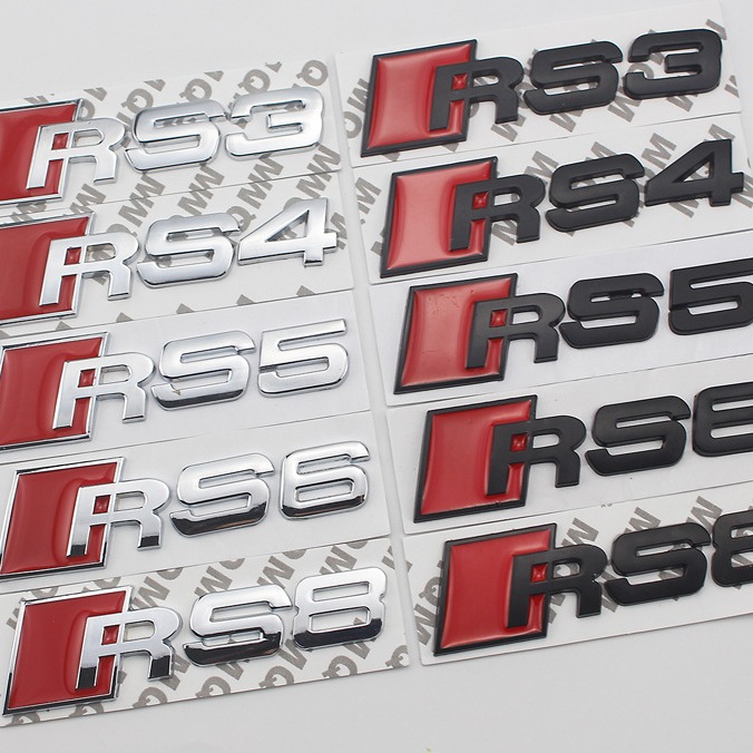 Metal Car Emblem Badge RS3 RS4 RS5 RS6 RS8 for Audi Netby