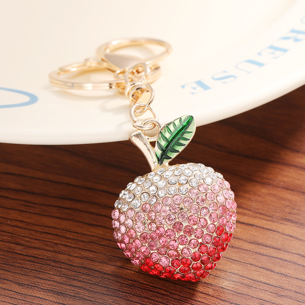 Rhinestone Peach Keychain Keyring Netby