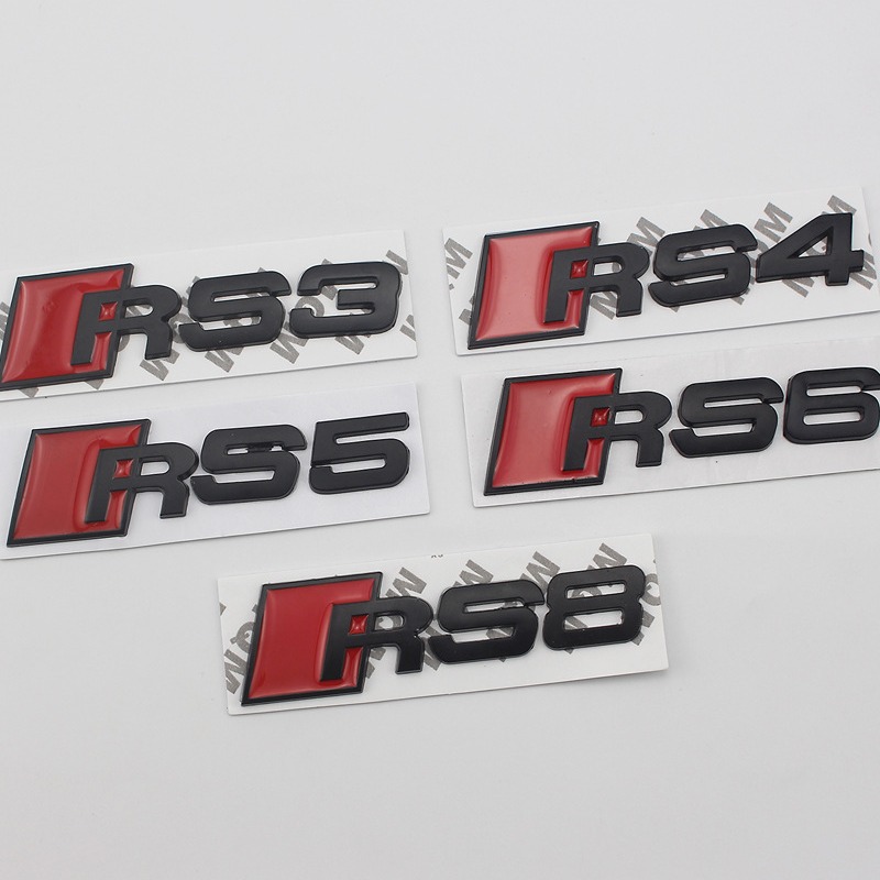Metal Car Emblem Badge RS3 RS4 RS5 RS6 RS8 for Audi Netby