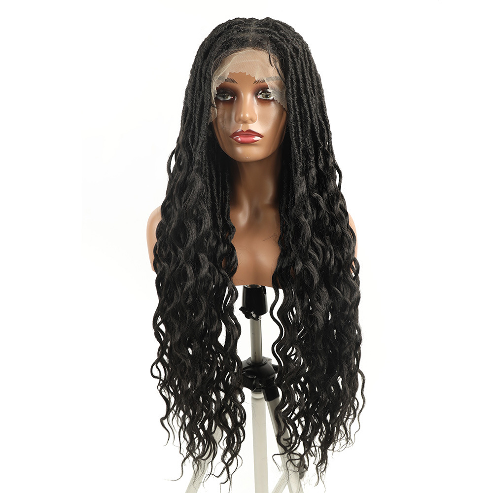 Synthetic Fiber Full Lace Crochet Hair Wig Water Wave Netby