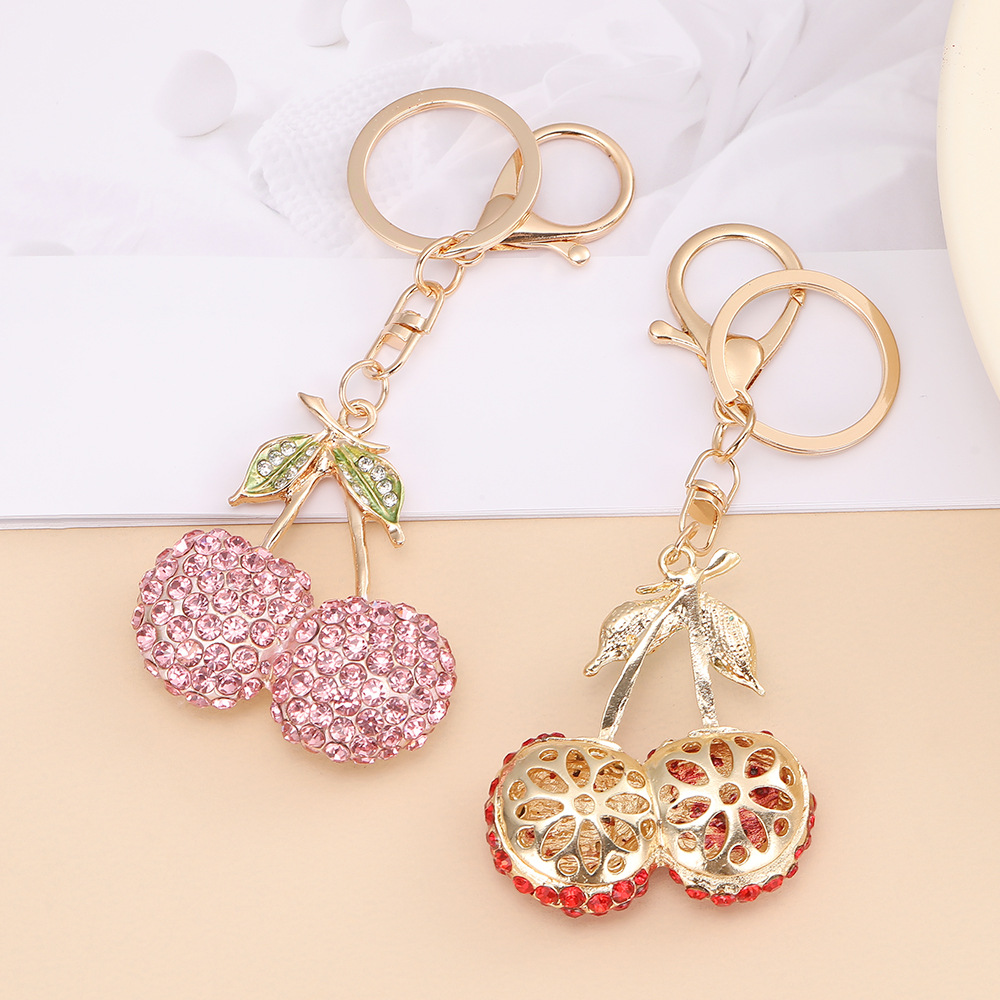Rhinestone CHERRY Keychain Keyring Netby