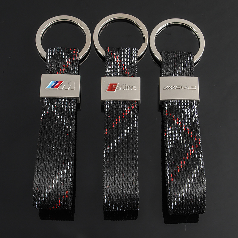 Knitting Car Logo Keychain Keyring Keyfob for BMW M Benz AMG Audi Sline Netby