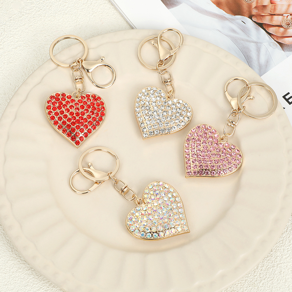 Rhinestone Love Heart Keychain Keyring Netby