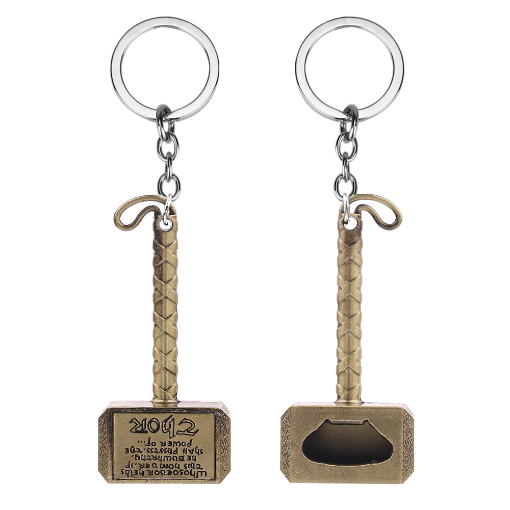 Metal Marvel Movie Avengers Thor's Hammer Bottle Opener Keychain Keyring Netby