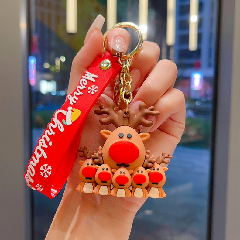 Silicon Festival Christmas Keychain Keyring Netby Santa Claus Trees Reindeer