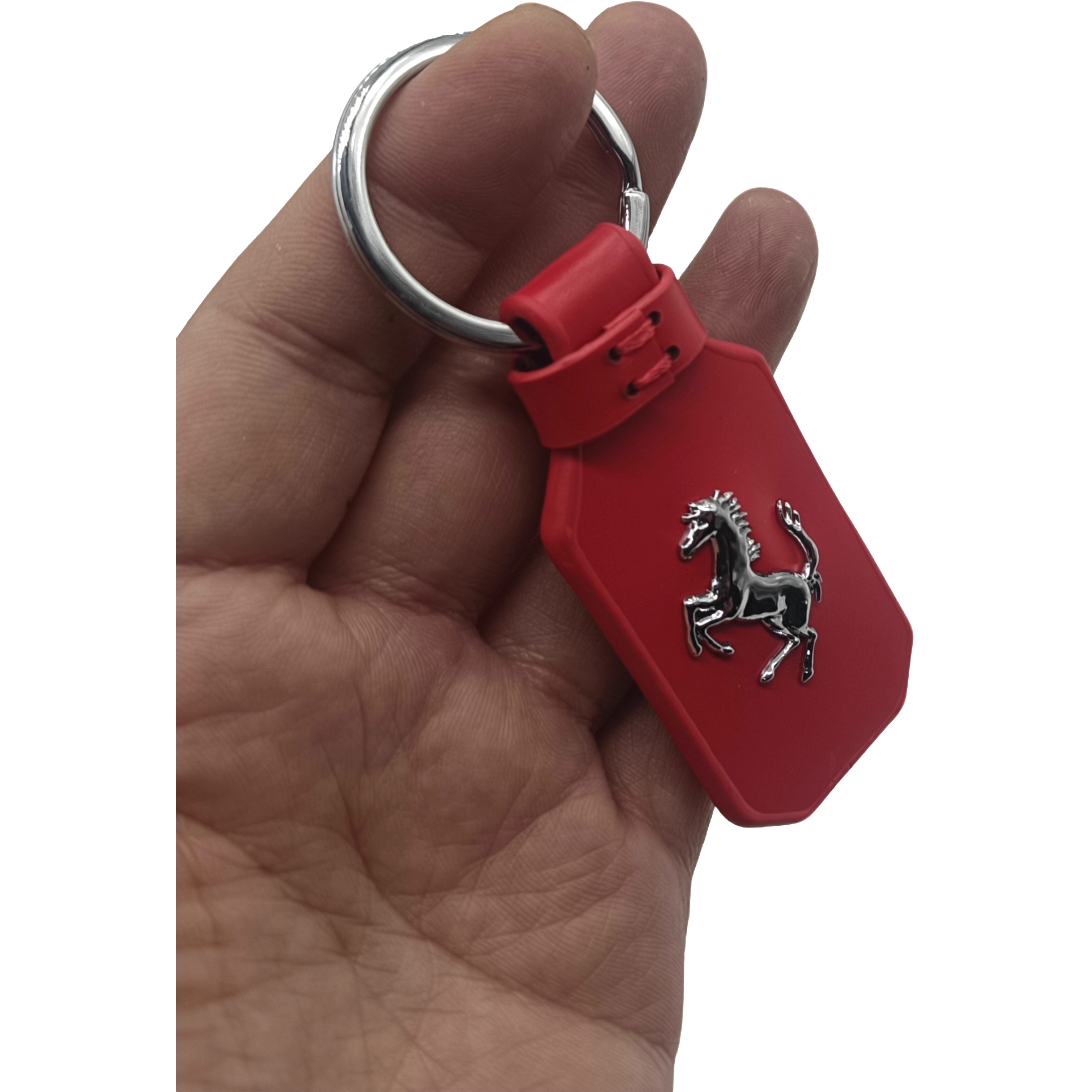 Top Layer Leather Car Logo Keychain Keyring for Ferrari Netby
