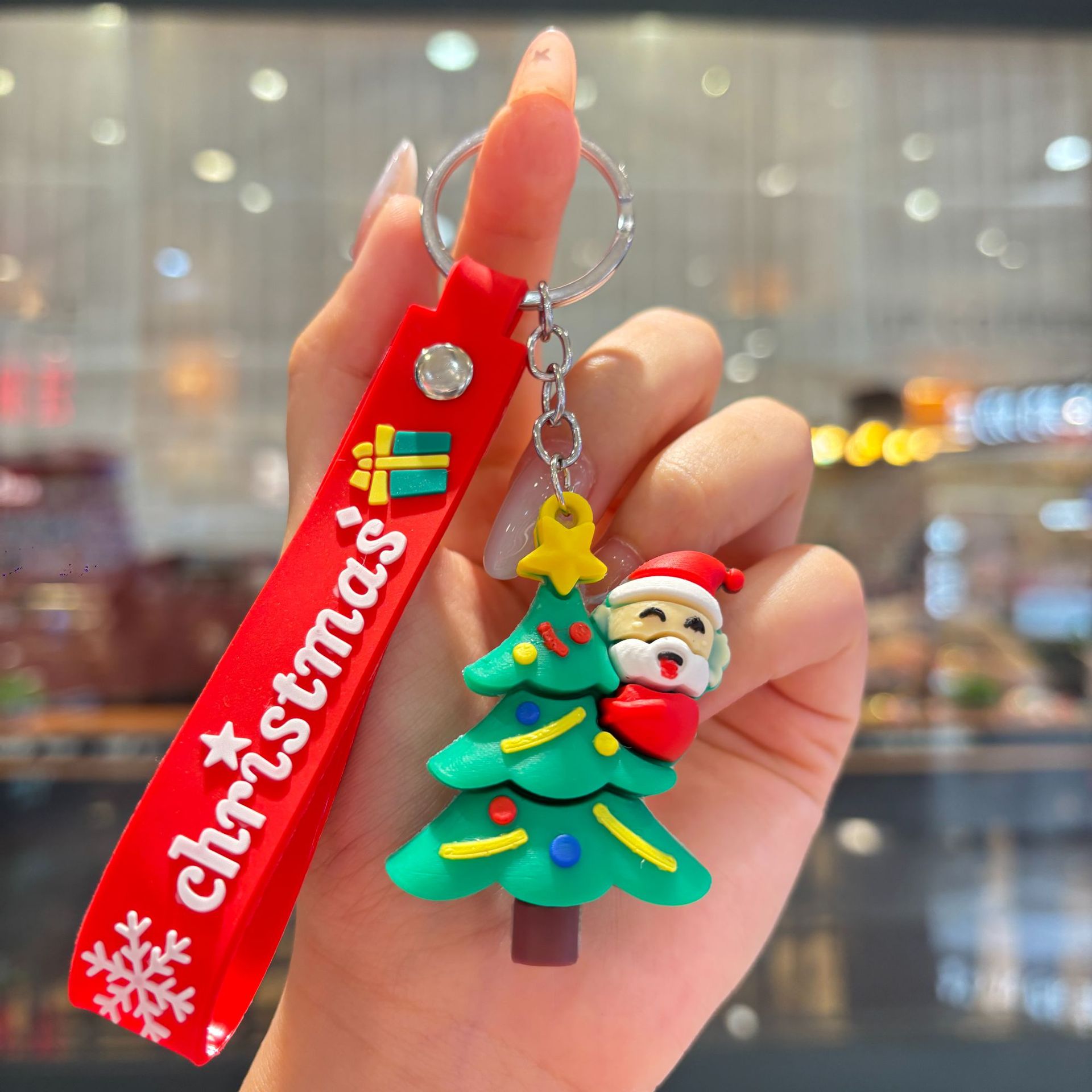 Silicon Santa Claus Tree Snowman Festival Christmas Keychain Keyring Netby