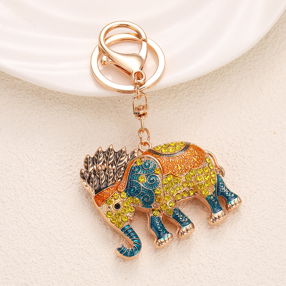 Rhinestone Elephant Keychain Keyring Netby