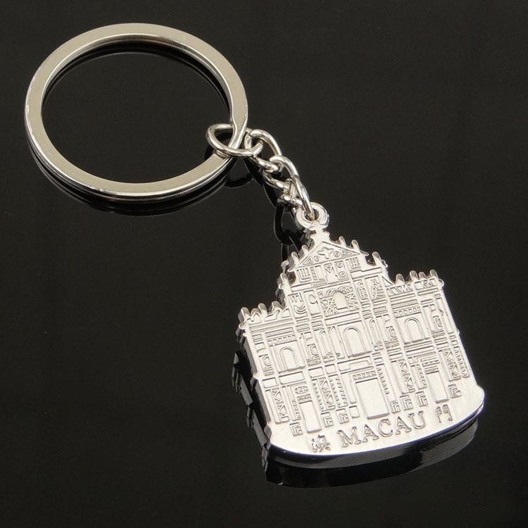 Metal Creative Macau Building Model Creative Keychain Keyring Keyfob Netby