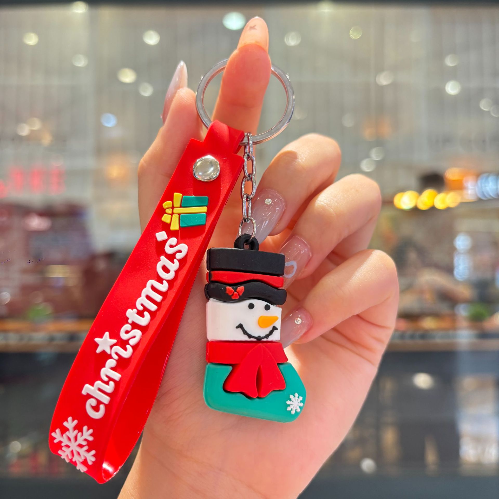 Silicon Santa Claus Tree Snowman Festival Christmas Keychain Keyring Netby