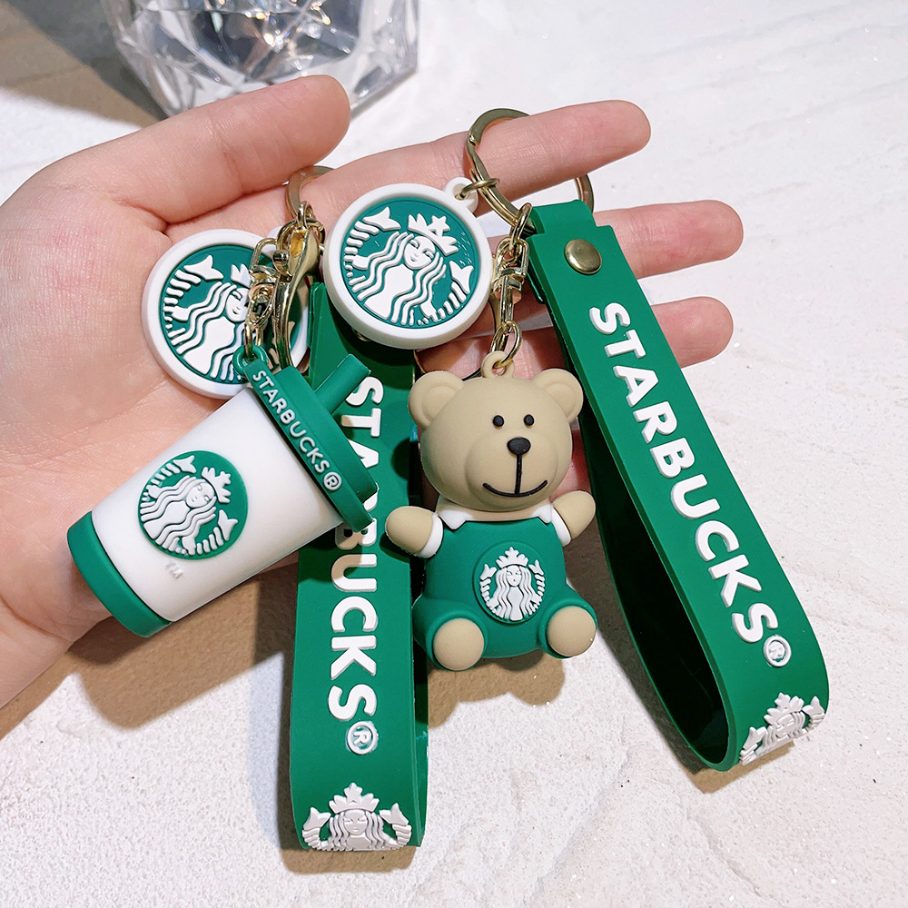 Rubber Starbucks Bear Coffee Cup Keychain Keyring Netby