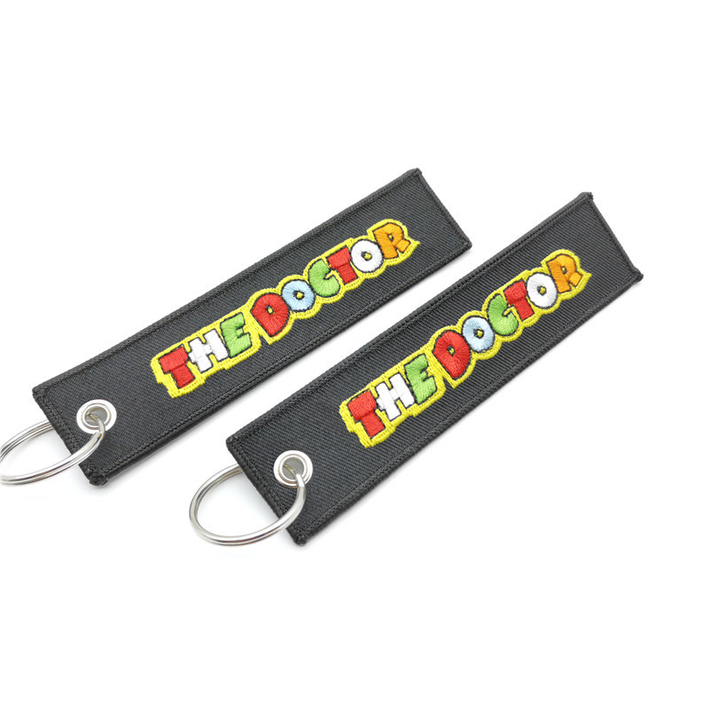 Short Cloth Strip Keyring Keychain for Motorbike with Logo Emblem Badge Netby