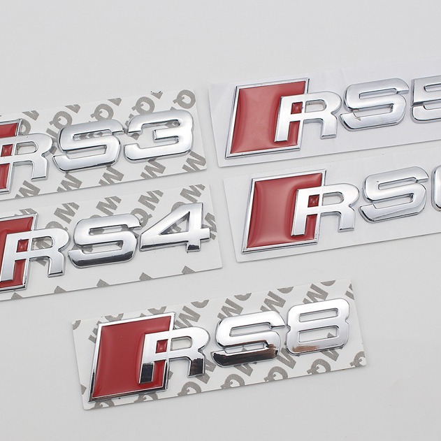 Metal Car Emblem Badge RS3 RS4 RS5 RS6 RS8 for Audi Netby