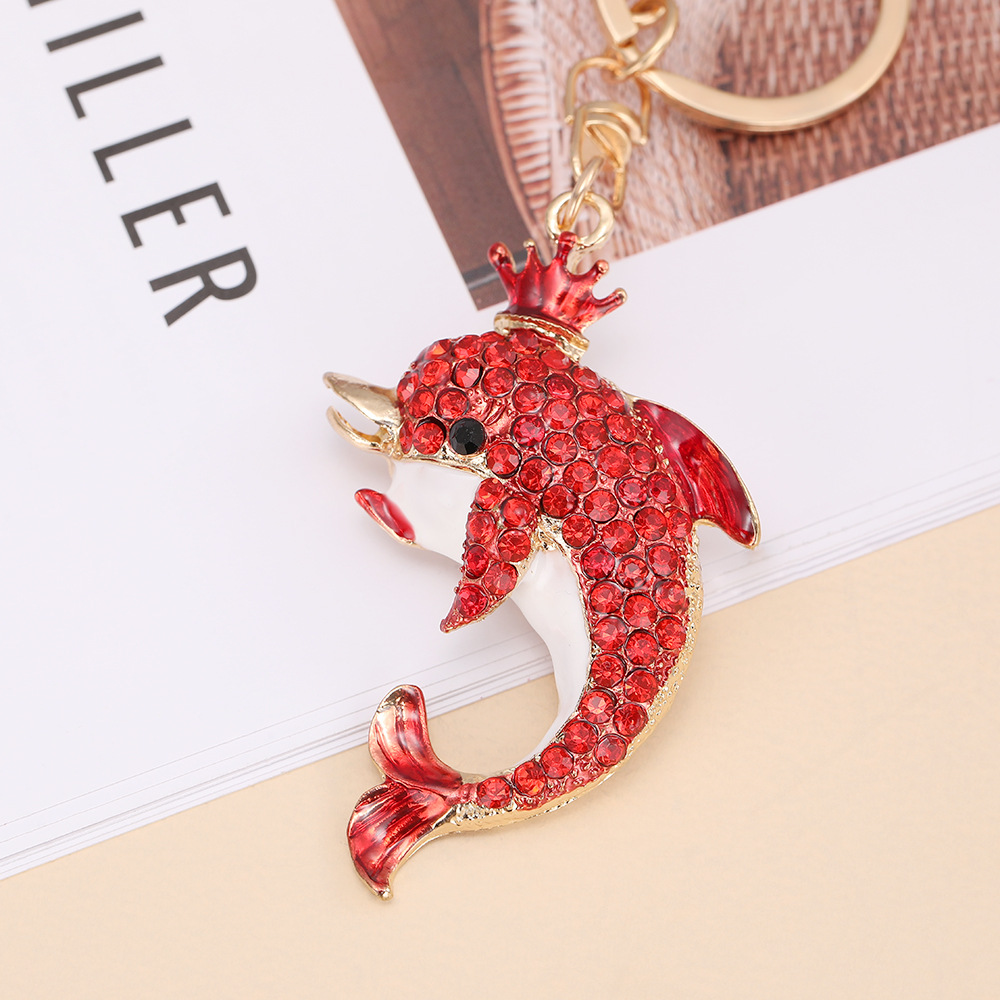 Rhinestone Dolphin Keychain Keyring Netby