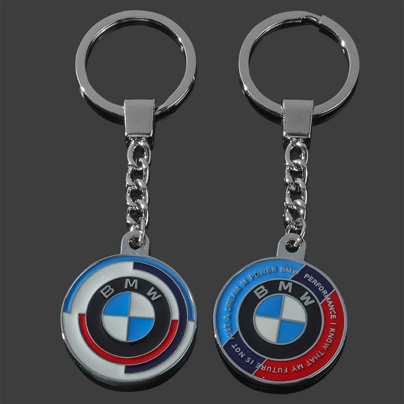 Metal Car Logo Keychain Keyring Keyfob for BMW 50 Anniversary Style Netby