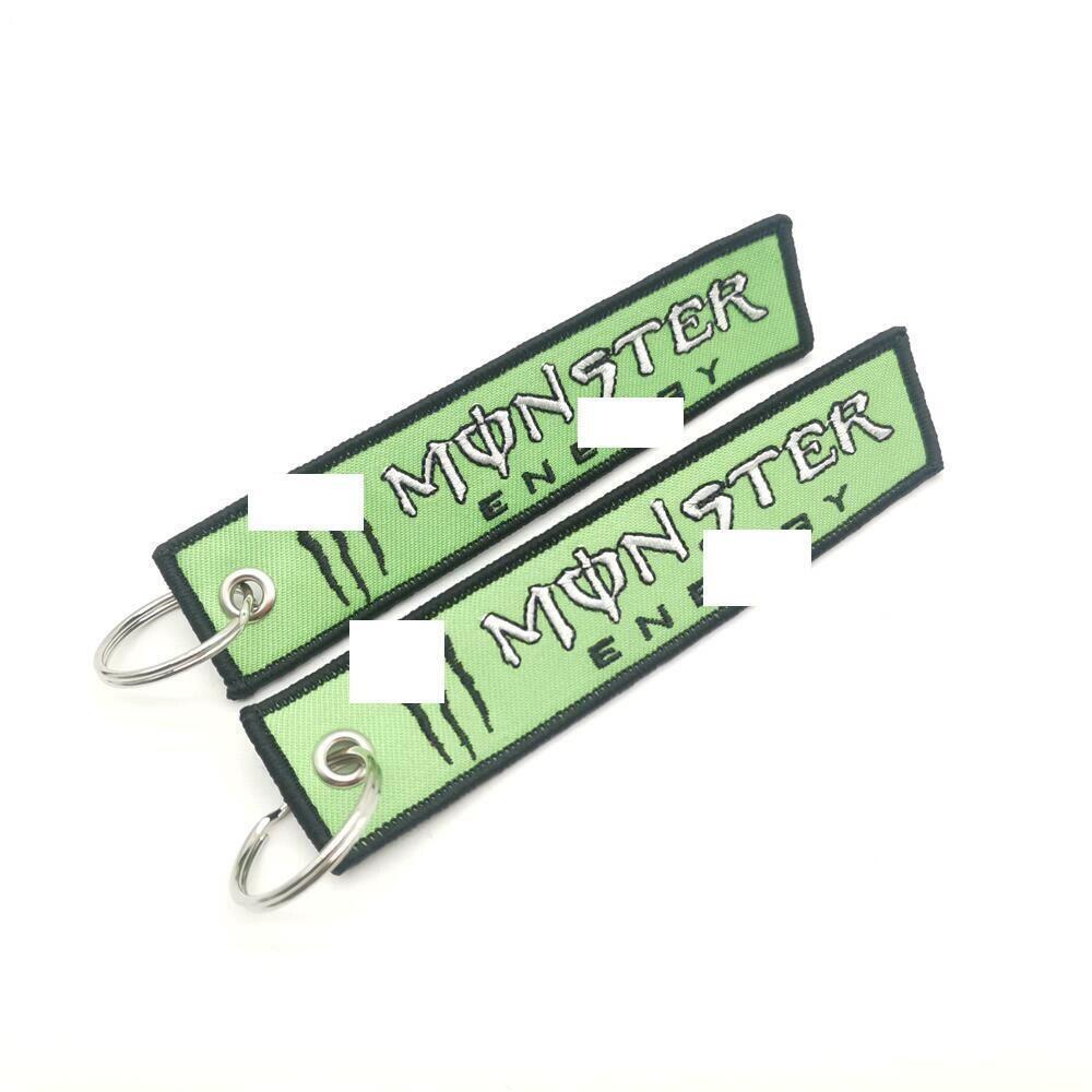 Short Cloth Strip Keyring Keychain for Motorbike with Logo Emblem Badge Netby