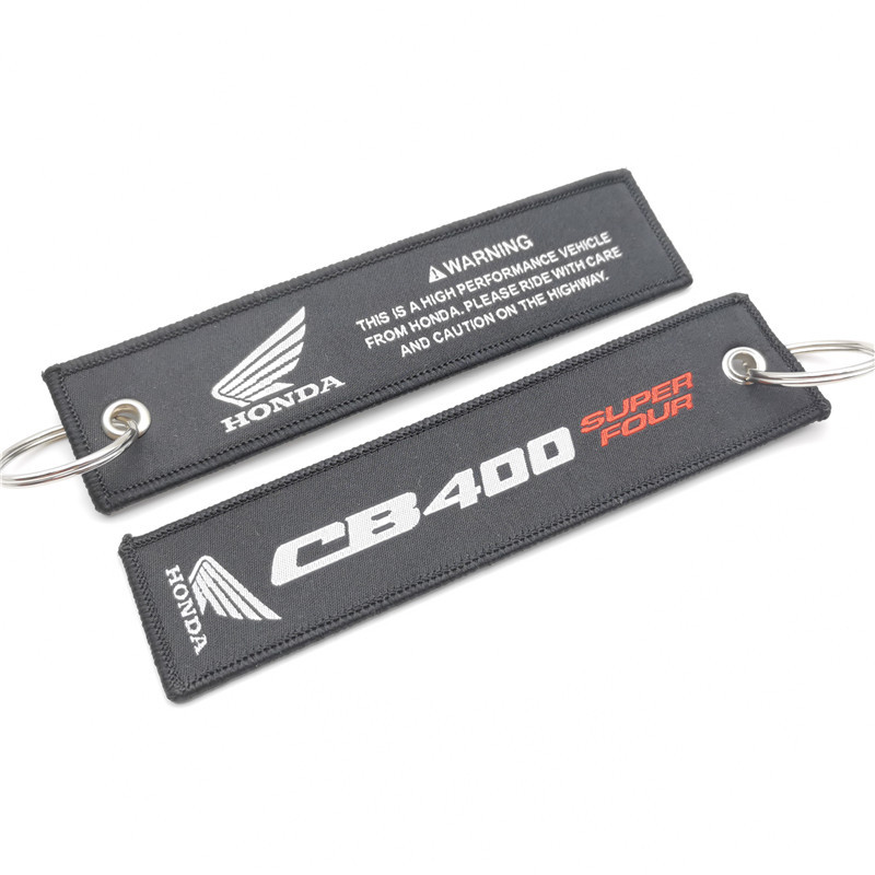 Short Cloth Strip Keyring Keychain for Motorbike with Logo Emblem Badge Netby