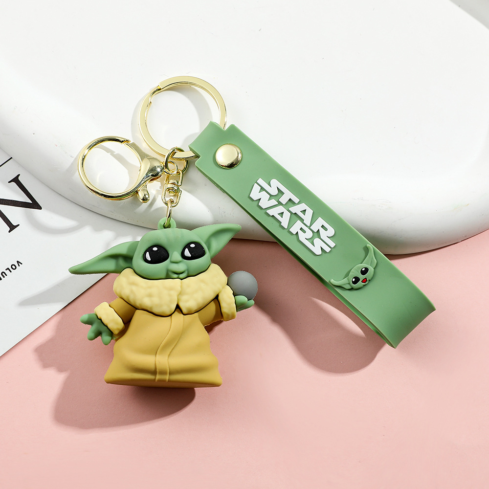 PVC Movie Star Wars Master Yoda Keychain Keyring Netby