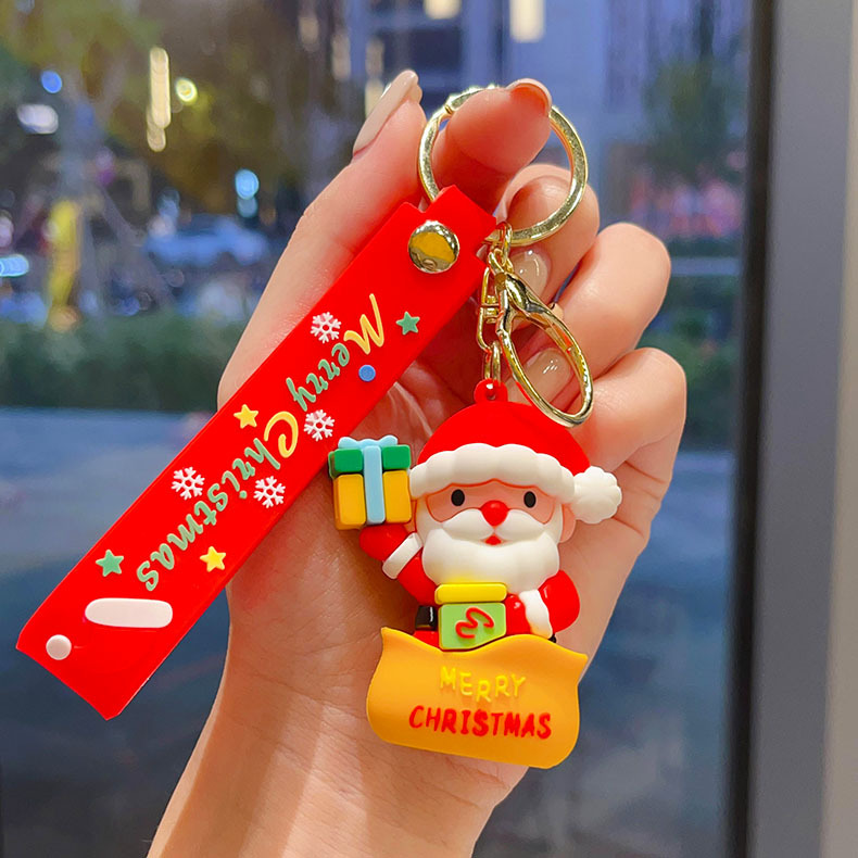 Silicon Festival Christmas Keychain Keyring Netby Santa Claus Trees Reindeer