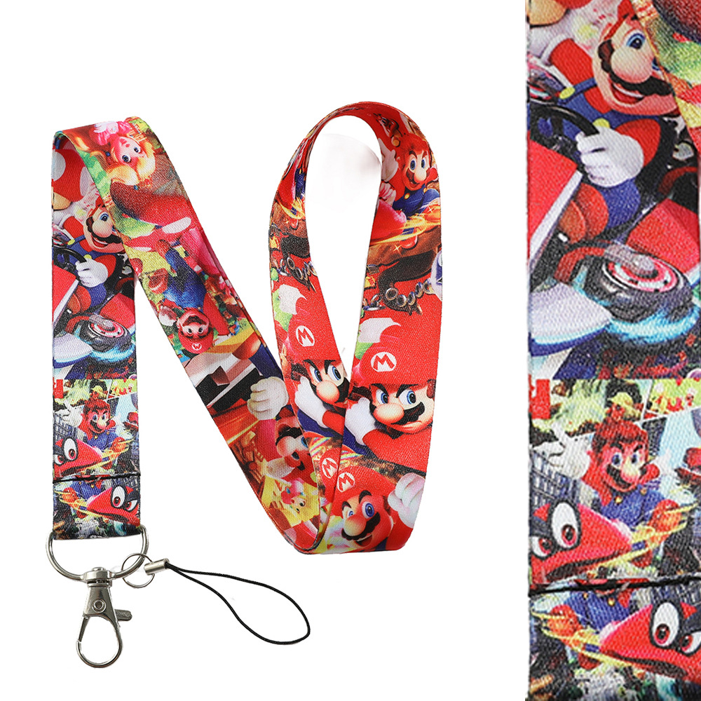 Animation Super Mario Lanyard Keychain Keyring Netby