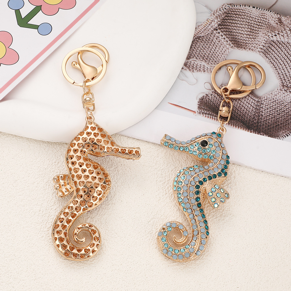 Rhinestone Seahorse Keychain Keyring Netby