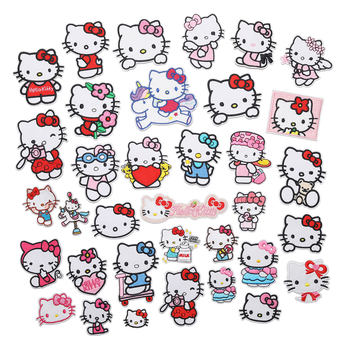 Embroidery Hello Kitty Cute Cat Fabric Sticker Patch Netby
