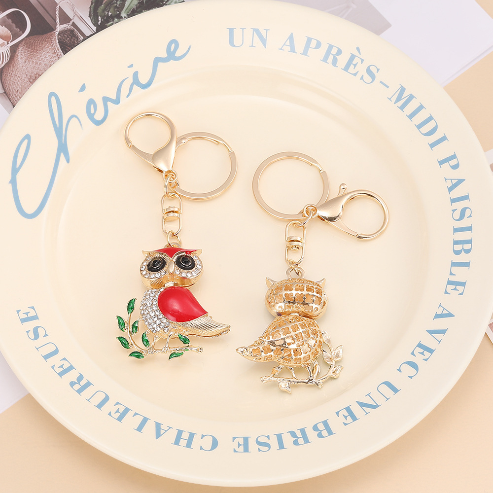 Rhinestone OWL Keychain Keyring Netby