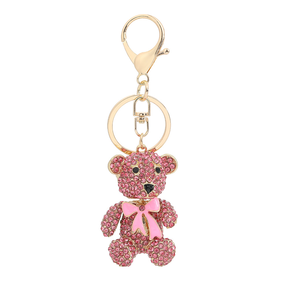 Rhinestone Bowknot Bear Keychain Keyring Netby