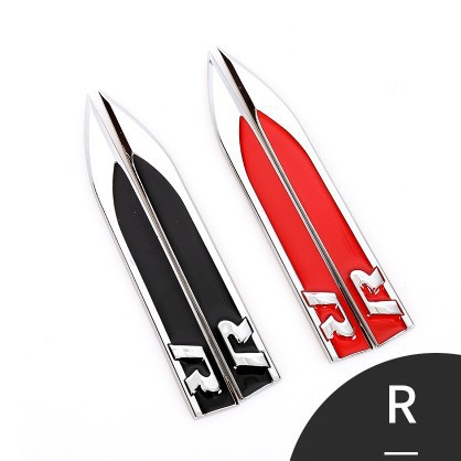 Metal Knife Blade Shape Car Fender Side Emblem Badge Netby
