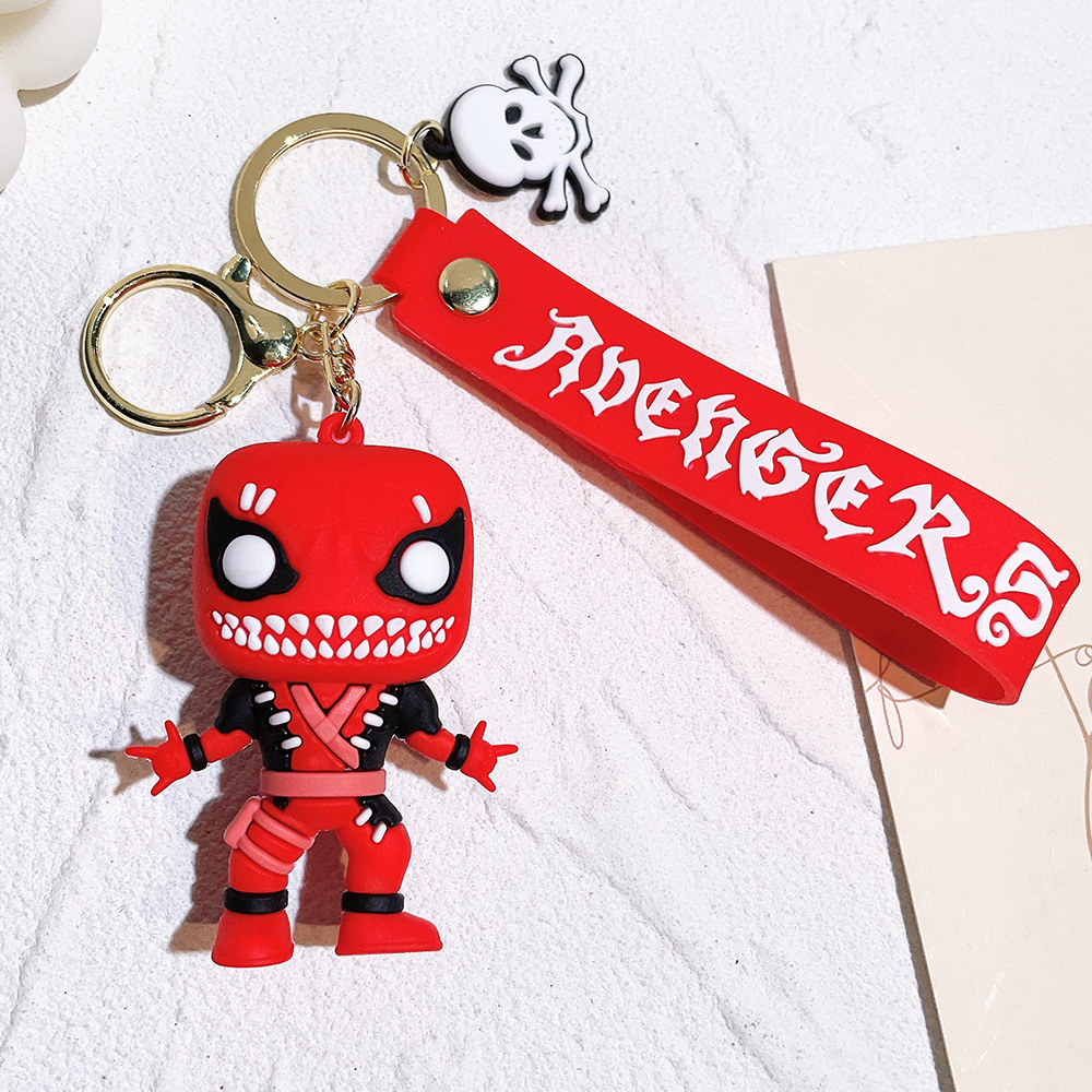 PVC Avengers Superhero Movie Keychain Keyring Captain America Hulk Thanos Spiderman Deadpool Ironman Thor Netby