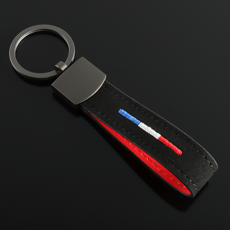 Alcantara National Flag Car Logo Keychain Keyring Keyfob for Italy Germany France BMW Netby