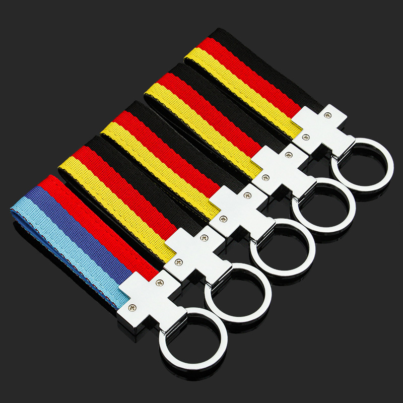 3 Strip Leather Car Logo Keychain Keyring Keyfob for Audi Sline RS Benz AMG BMW M Volkswagen VW R RLINE Netby