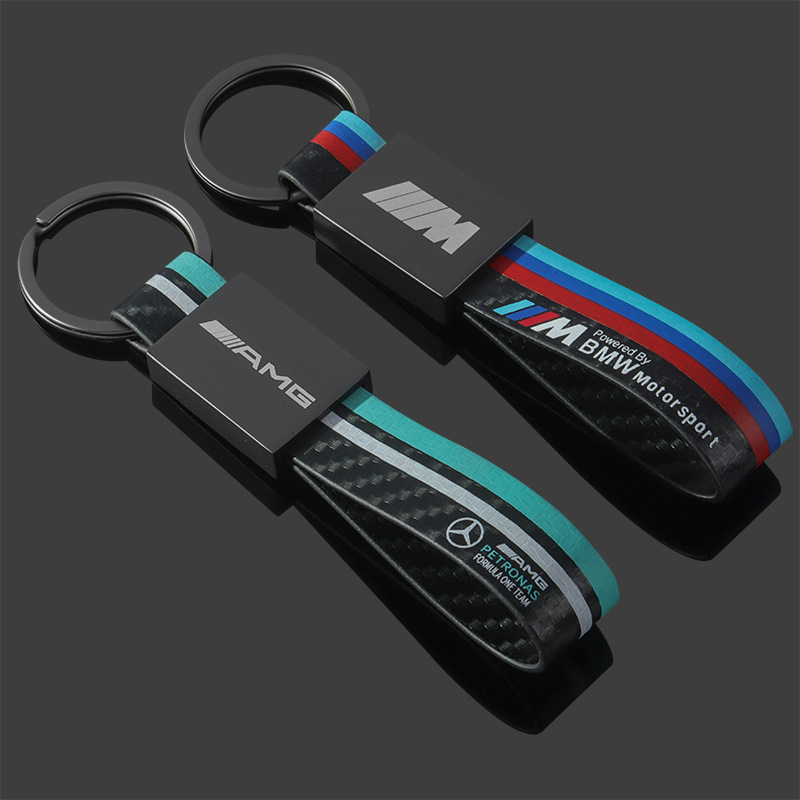 3 Strip Car Keychain Keyring Keyfob for BMW M Benz AMG Netby