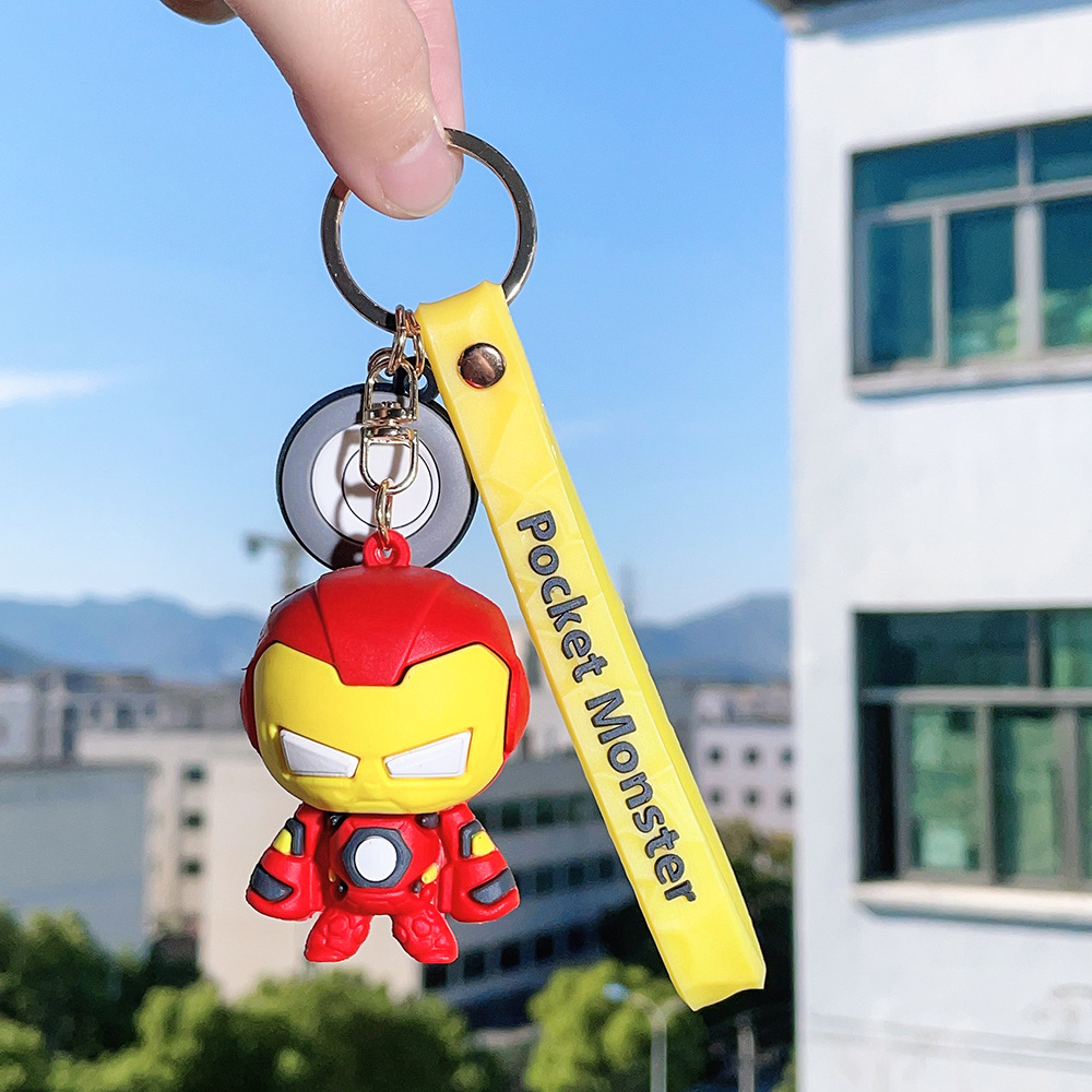 PVC Avengers Superhero Movie Keychain Keyring Captain America Hulk Thanos Spiderman Deadpool Ironman Thor Netby