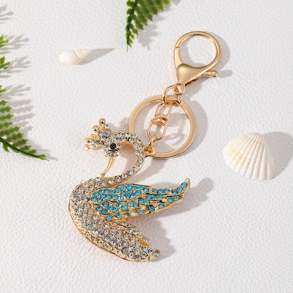Swan Rhinestone Keychain Keyring Netby