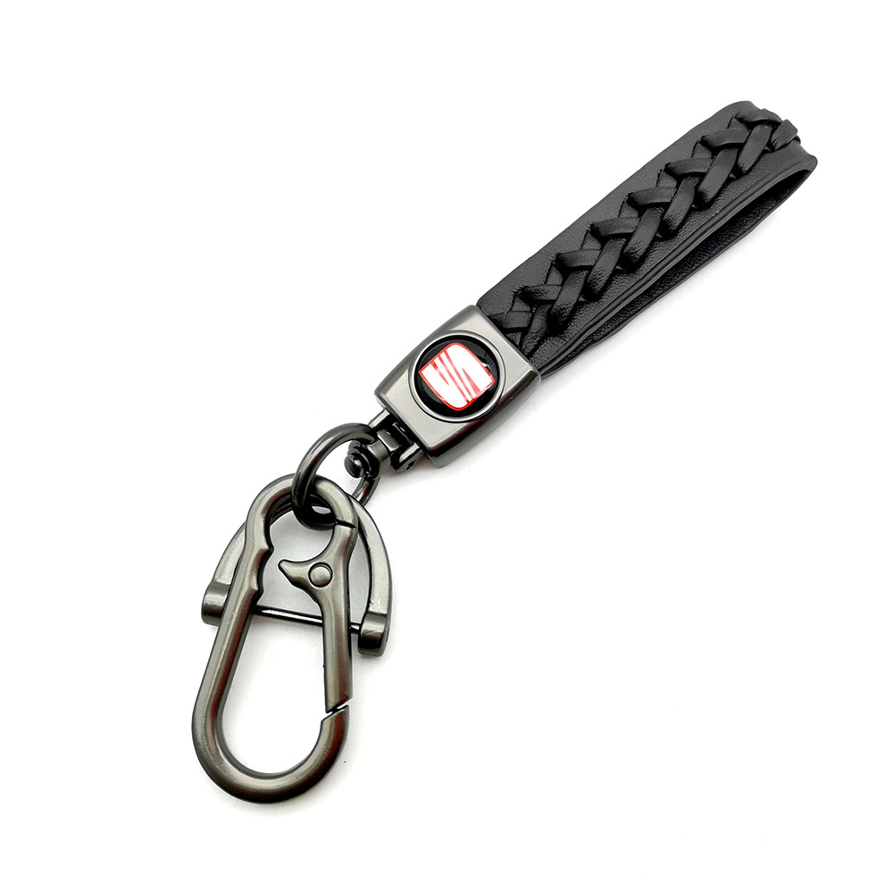 Knitting Leather Car Logo Emblem Kering Keychain Keyfob for Audi Benz BMW VW Chevrolet Toyota Volvo Netby