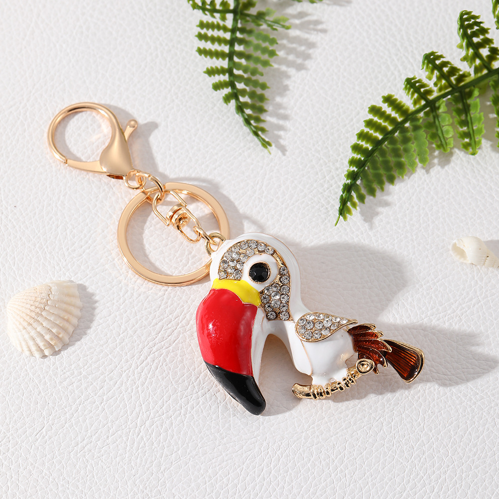 Rhinestone Woodpecker Keychain Keyring Netby