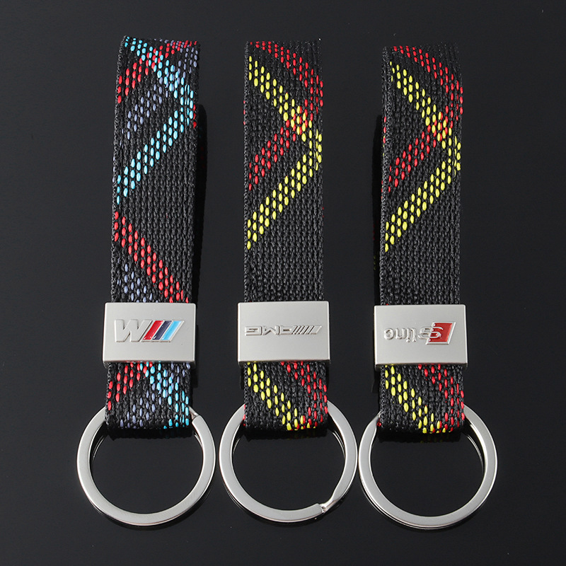 Knitting Car Logo Keychain Keyring Keyfob for Audi Sline Benz AMG BMW M Netby