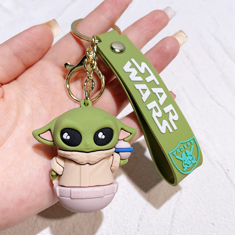 PVC Movie Star Wars Master Yoda Keychain Keyring Netby