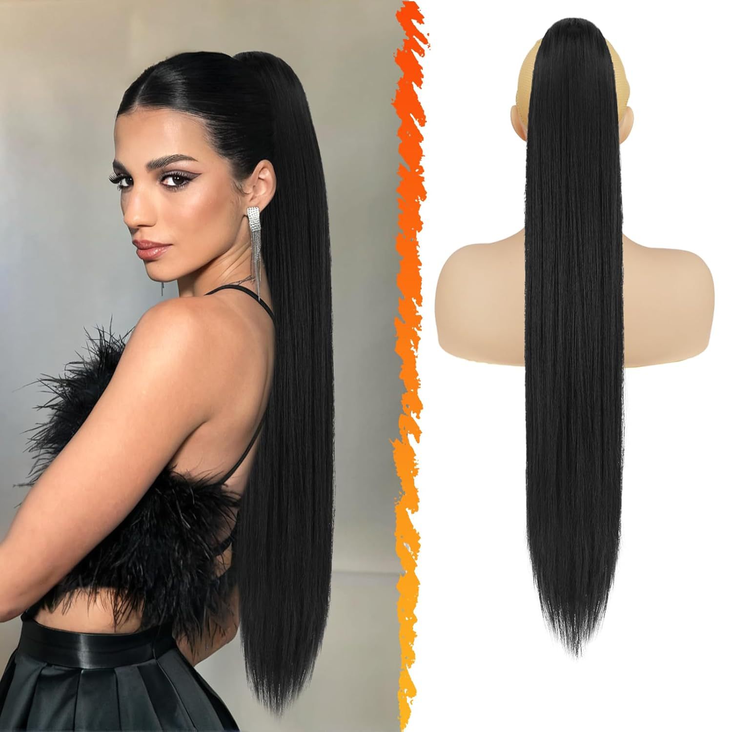 High Temperature Draw String Ponytail Straight Netby