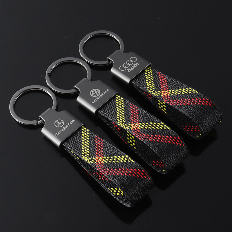 Knitting Car Logo Keychain Keyring Keyfob for Audi Benz BMW Netby