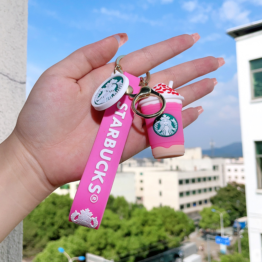 Rubber Starbucks Bear Coffee Cup Keychain Keyring Netby