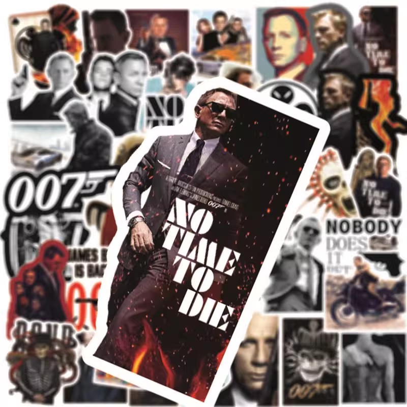 50pcs/pack Movie 007 James Bond Sticker Netby