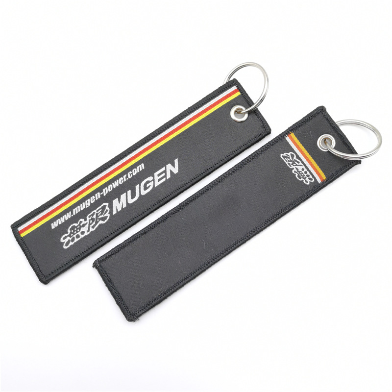 Car logo modified brand textile embroidery cloth key chain hanging TRD MUGEN