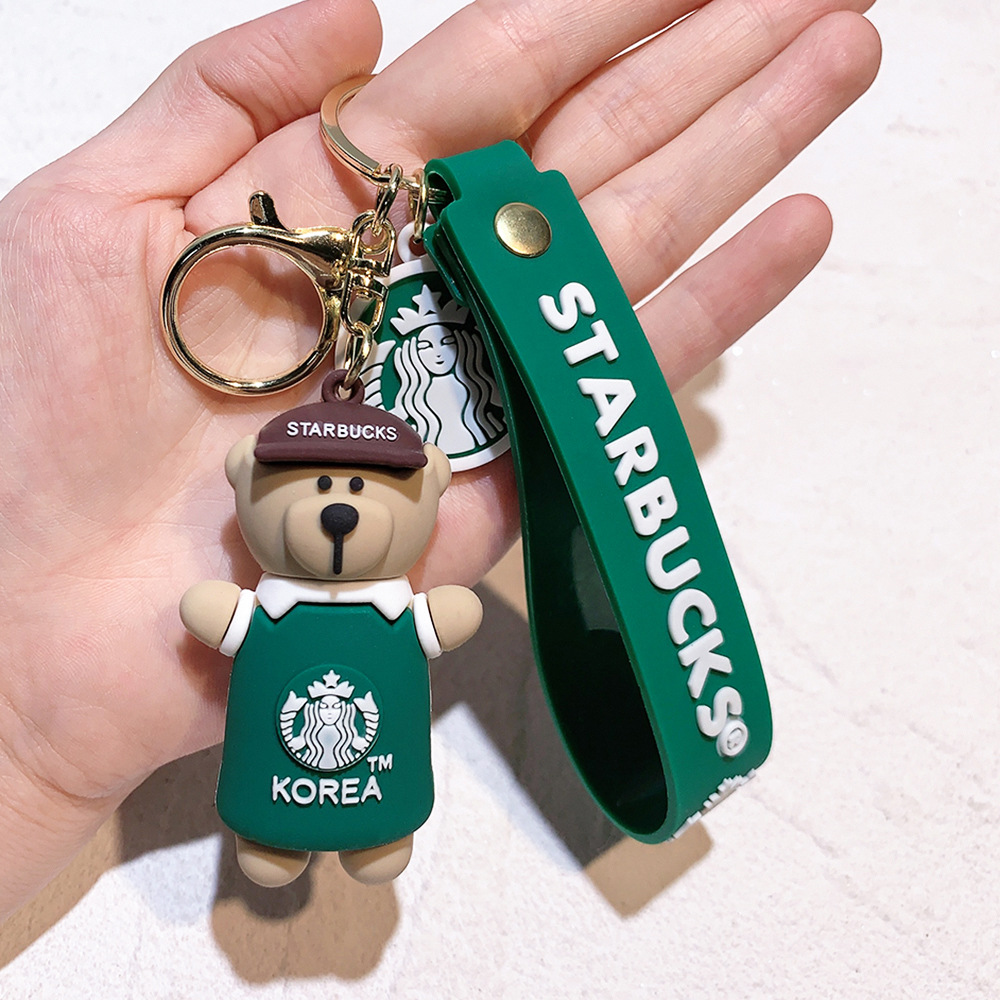 Rubber Starbucks Bear Coffee Cup Keychain Keyring Netby