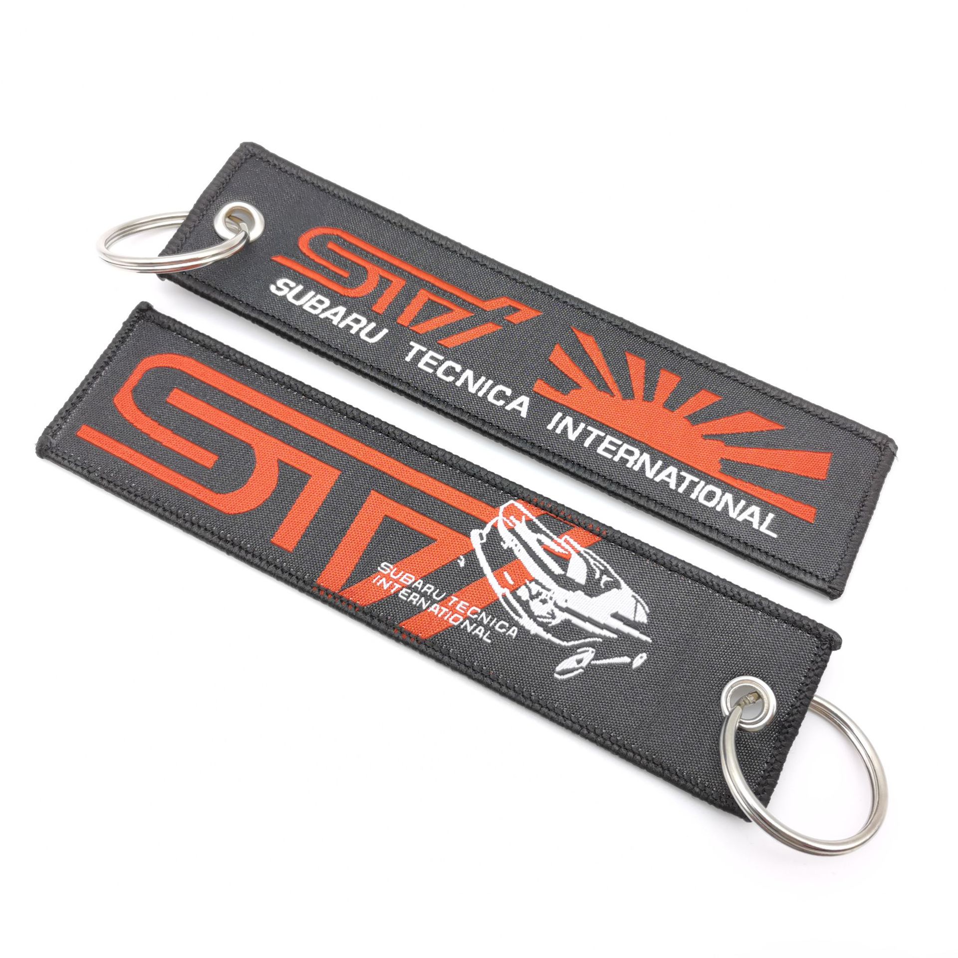 Car logo modified brand textile embroidery cloth key chain hanging TRD MUGEN